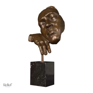 Sculpture bronze 46 cm, figure de méditation