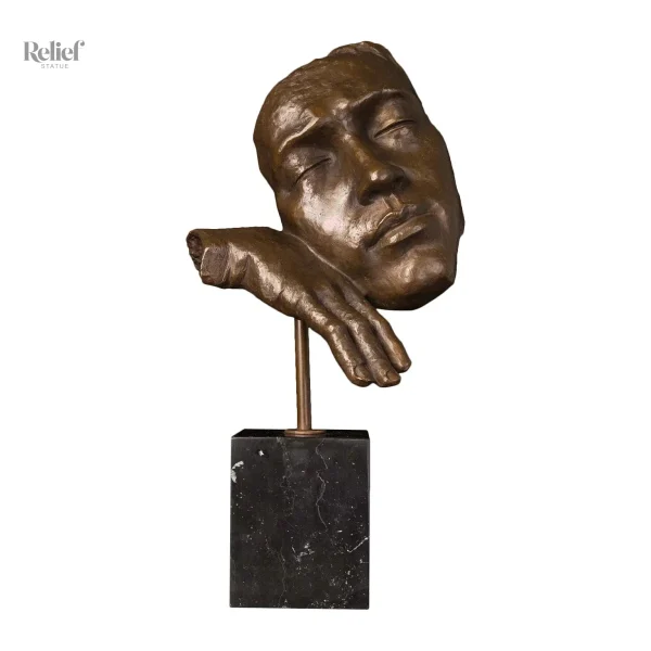 Figurine bronze artiste contemplatif, style contemporain