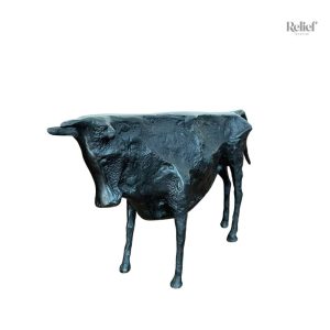 Sculpture moderne taureau en bronze véritable, 16 cm