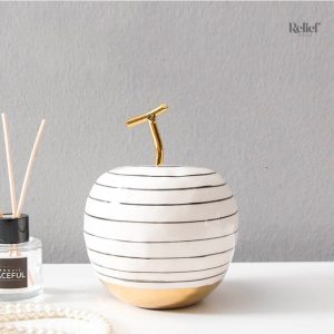 Art décoratif moderne en céramique, pomme stylisée