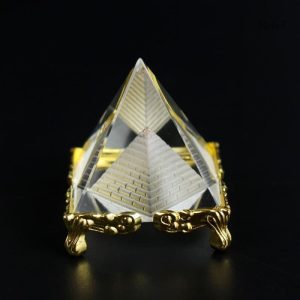 Statue égyptienne en cristal, pyramide raffinée de 6 cm