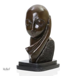 Statue en bronze Mlle Pogany I, reproduction de Brancusi, 27 cm