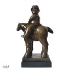 Sculpture artistique en bronze, 38 cm, allure élégante