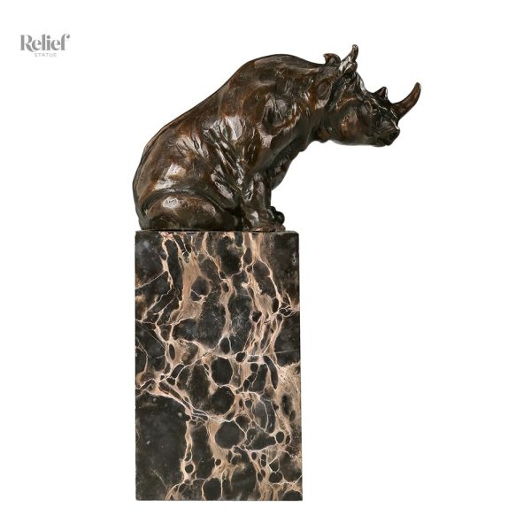 Statue en bronze de rhinocéros, décoration unique pour intérieur