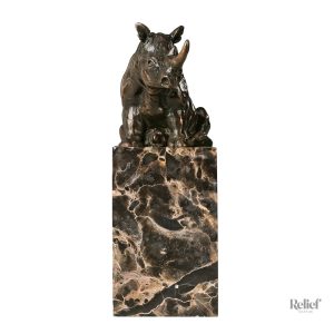 Sculpture de rhinocéros, accessoire de décoration en métal