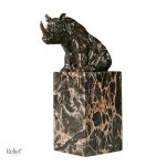 Sculpture animale en bronze, rhinocéros au design moderne