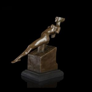 Statue en bronze véritable, femme élégante, 31 cm
