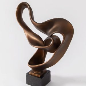 Sculpture abstraite en résine bronze 45 cm