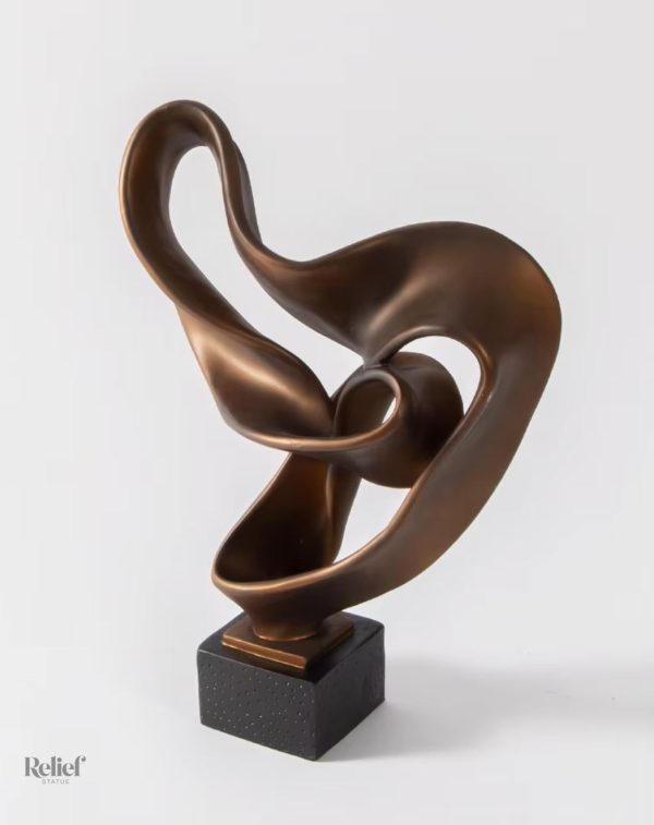 sculpture-abstraite-couleur-bronze-en-resine-45-cm-1 Sculpture abstraite en résine bronze 45 cm