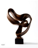Art abstrait en résine couleur bronze, 45 cm