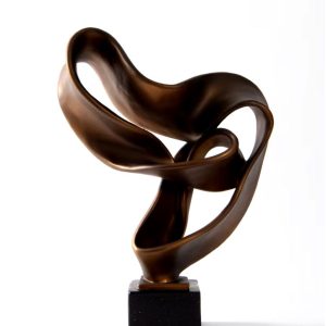 Art abstrait en résine couleur bronze, 45 cm