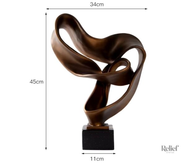 Statue moderne en résine, finition bronze, 45 cm