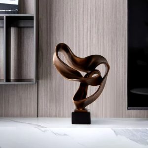 Sculpture décorative en résine, teinte bronze, 45 cm