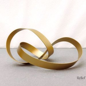 Sculpture abstraite en métal doré, 14 cm de hauteur