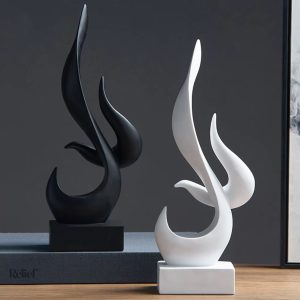 Sculpture abstraite en forme de flamme, 15 cm de hauteur