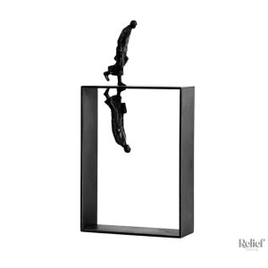 Sculpture contemporaine en métal, design minimaliste, 29 cm