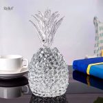 Sculpture d'ananas en cristal 14 cm, décoration en verre