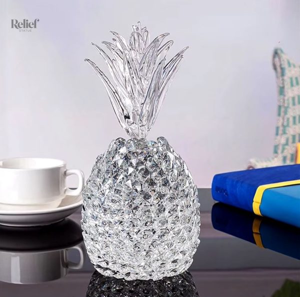 sculpture-ananas-en-cristal-14-cm-1 Sculpture d'ananas en cristal 14 cm, décoration en verre
