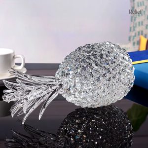 Artisanat en cristal, ananas décoratif 14 cm pour intérieur