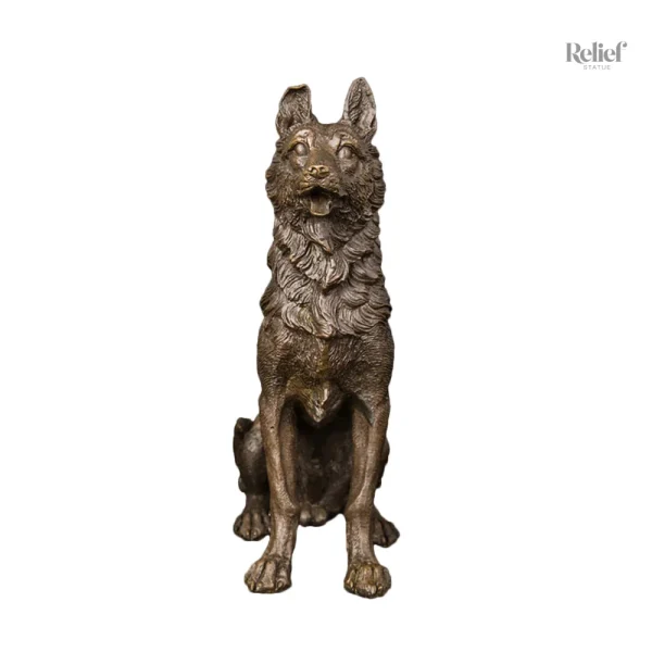 Sculpture canine en bronze, 20 cm, design unique