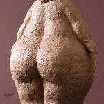 Art en argile, femme nue, expression douce