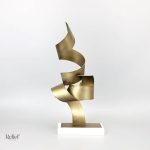 Statue en métal, forme artistique unique, 40 cm