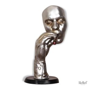 Statue Homme Cigare Rétro, sculpture élégante pour décor