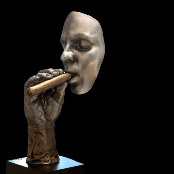 Figure masculine avec cigare, pièce décorative unique
