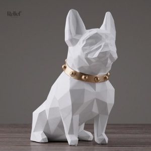 Bouledogue en origami, statue décorative originale