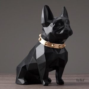 Statue de chien, bouledogue stylisé en papier