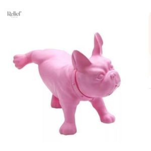 Chien Bouledogue couleur, 33 cm de hauteur pour collectionneur