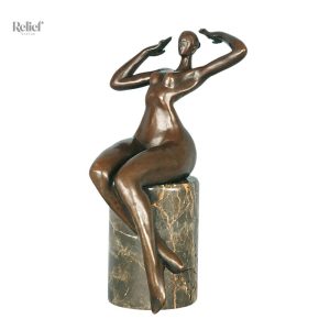 Statue en bronze véritable, design féminin élégant et artistique