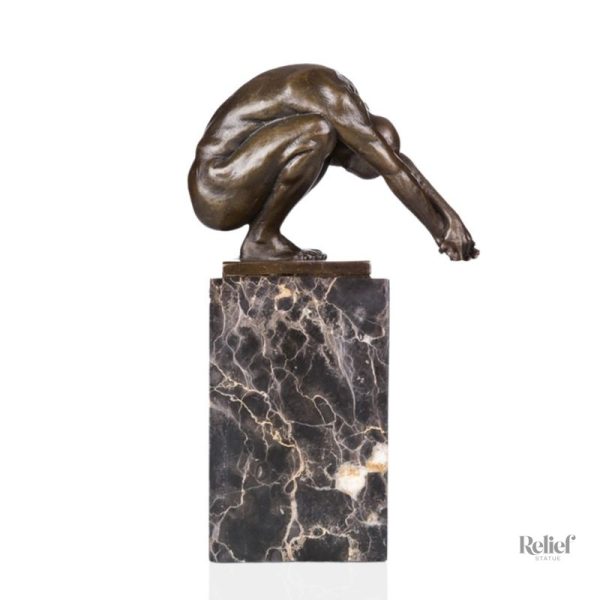 Sculpture en bronze moderne 'Le Plongeur