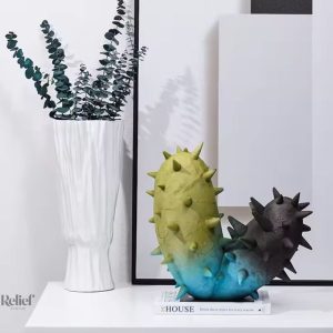 Cactus déco en résine, design moderne, 36 cm