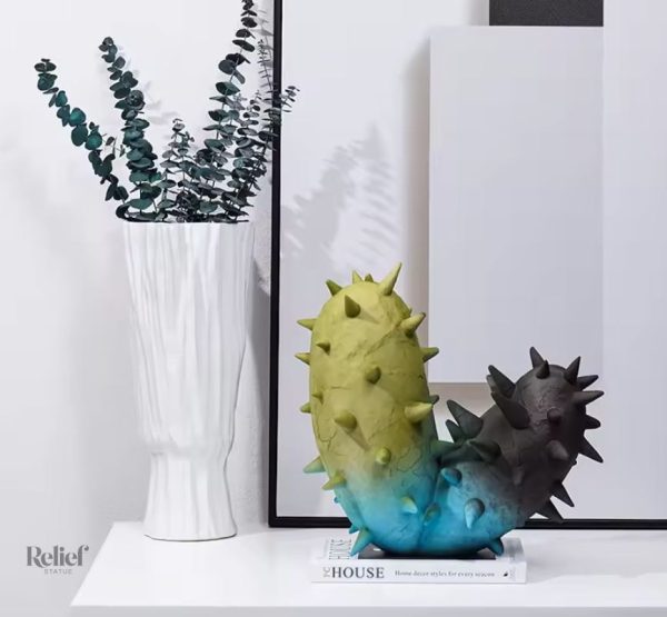 Cactus déco en résine, design moderne, 36 cm