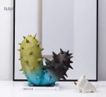 Sculpture cactus en résine, accessoire décoratif