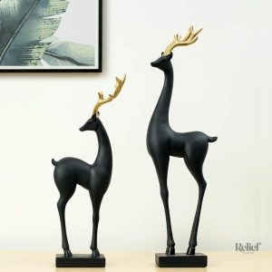 Statue design de cerf en décoration intérieure