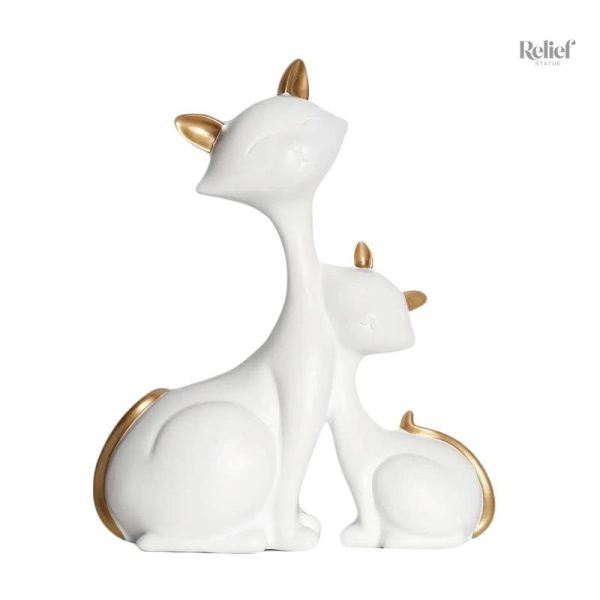 Statue artistique de chat dans un style contemporain