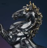 Sculpture décorative cheval cabré, effet chic et moderne