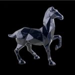 Élégante sculpture stylisée de cheval en origami