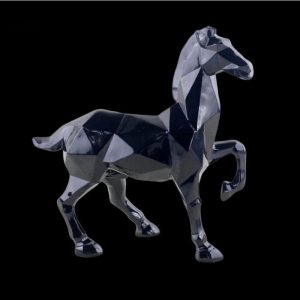 Élégante sculpture stylisée de cheval en origami