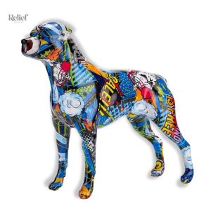 Statue Chien Pop Art - sculpture colorée et moderne
