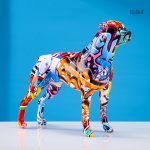 Sculpture Chien colorée en style Pop Art contemporain