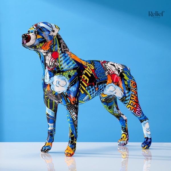 Sculpture de chien - œuvre d'art décorative moderne