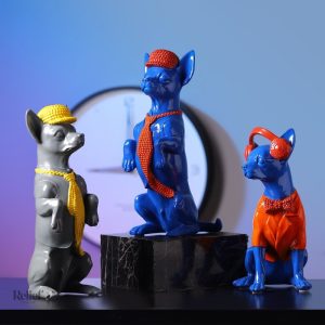 Sculpture de chien Chihuahua en résine artisanale