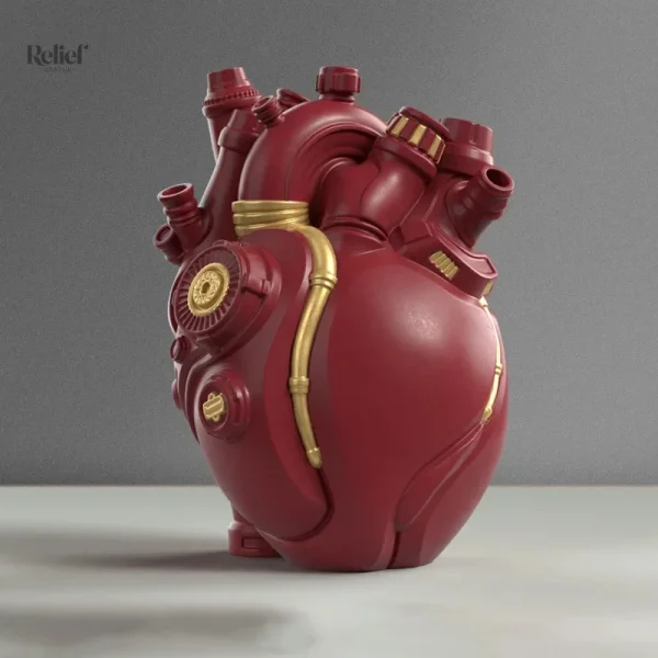 Art actuel : sculpture en forme de coeur, pièce décorative