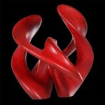 Objet d'art design rouge, sculpture unique