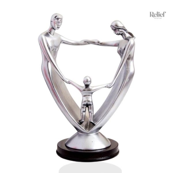 Statue Couple Famille Unie en design élégant et moderne