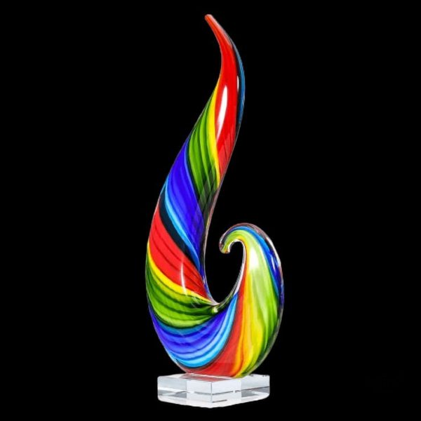 Création artistique moderne - Sculpture Rainbow colorée