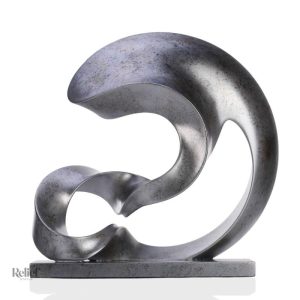 Sculpture abstraite en fonte design, 29 cm